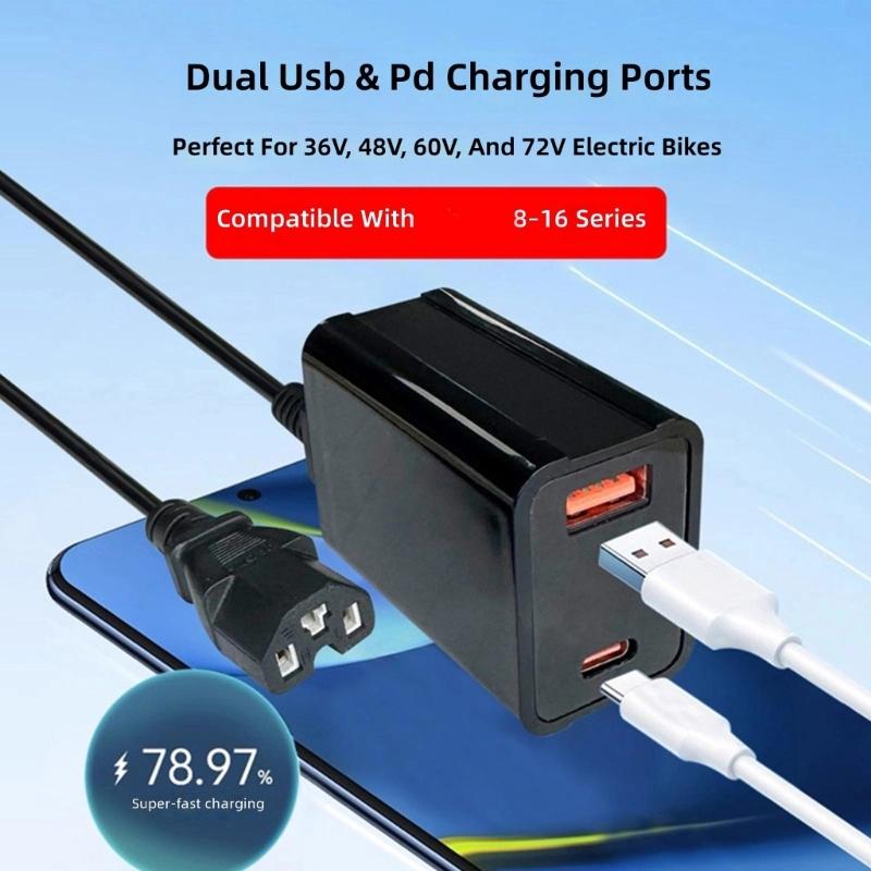 Высокоскоростное USB-зарядное устройство для электровелосипедов, мотоциклов с выходом 5В, 9В, 12В и кабелем 1,1 м для зарядки телефонов