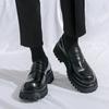 Men Loafer Dress Elevator Shoes Height Increase Classic Leather Thick Sole Creepers Platform Shoes