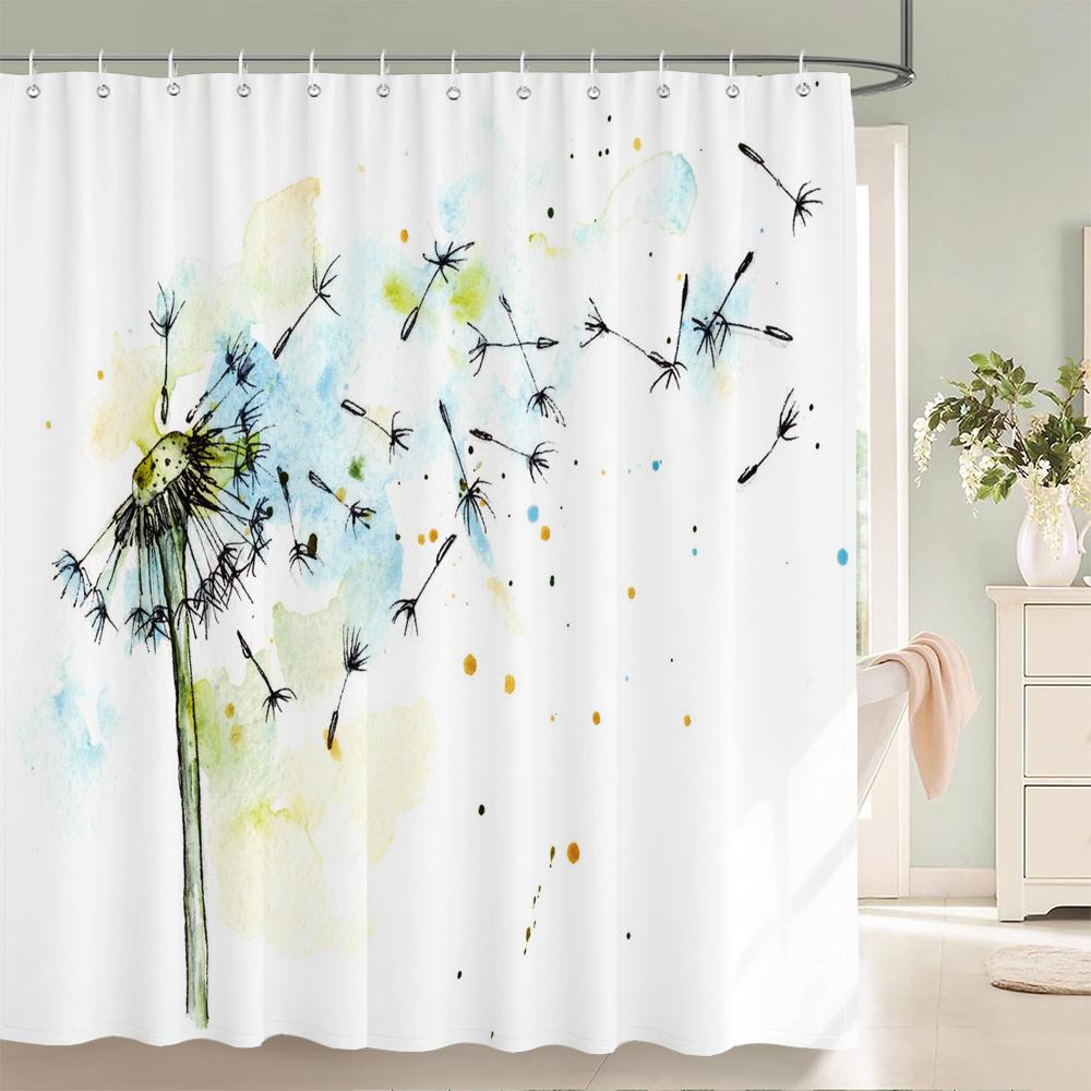 Занавеска для душа в китайском стиле с цветами и птицами, занавеска для ванной, водонепроницаемая занавеска для ванной комнаты с крючками, 3d печать, занавеска для ванны