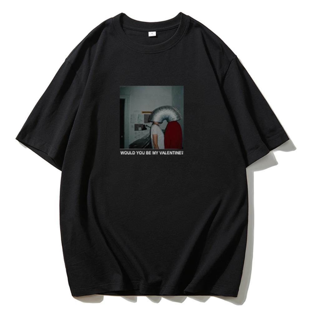 Hirsionsan Cute Picture Graphic Printed T Shirt Women Summer Spring 100% Cotton Short Sleeve Loose Tee Female Oversized Girls Tees Tops