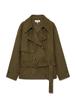 GLOWNY Mute Suede Trench Jacket (Khaki)