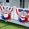 Home Wreath DIY Decorative Pendants for Independence Day Parties In The United States Red White Blue Star Door Hanging