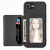 For iPhone 16e Case RFID Blocking Carbon Fiber Leather Phone Back Cover with Card Holder