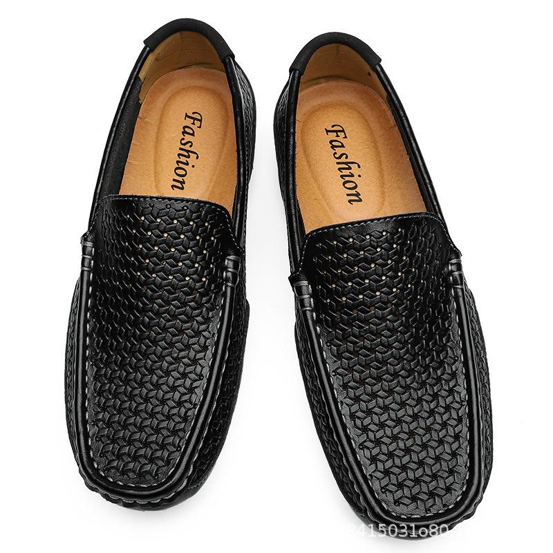 Британские туфли Doudou мужские из натуральной кожи на мягкой подошве, ленивые туфли, корейская версия, модные повседневные туфли для вождения, мужские перфорированные популярные кожаные туфли