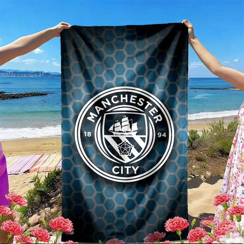 Manchester Football FC Print Beach Towel, Versatile Lightweight Absorbent Beach Towel for Pool Surf Yoga Bathroom, Perfect Birthday Holiday Gift