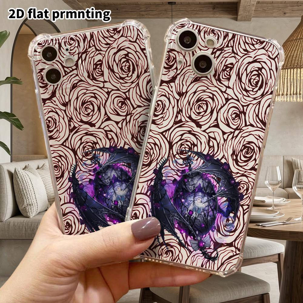 Phone Case: 2D flat design, suitable for iPhone 18 17 16 15 14 13 Pro, transparent with corner protection, Dragon Egg Girl, Christmas and Halloween gi