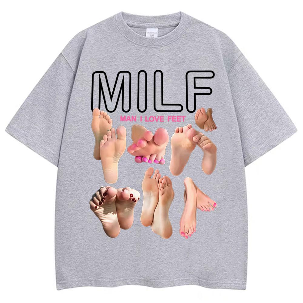 Man I Love Feet Graphic T Shirt Men Women Funny Meme Tee 2026 New Heavyweight Oversized Vintage Unisex Cotton Tshirt Clothing