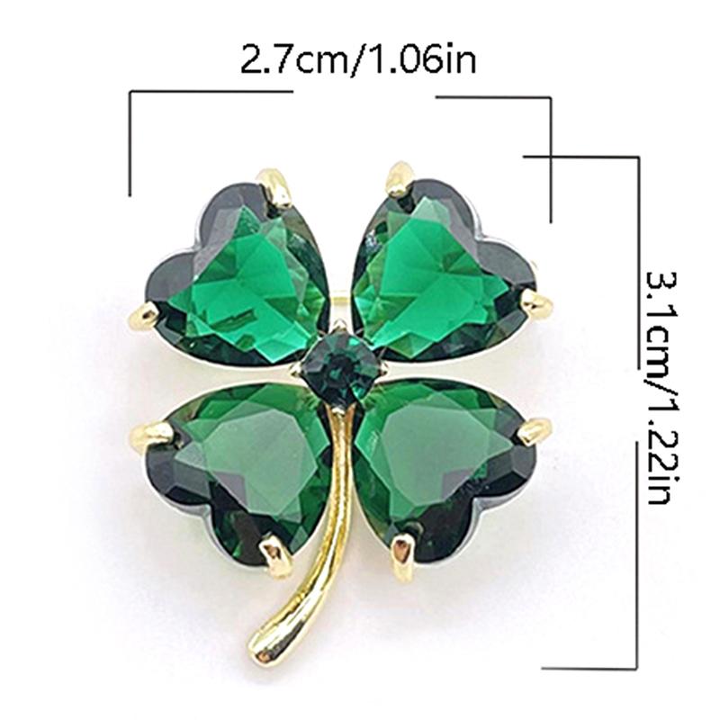Брошь Lucky Plant во французском стиле ретро, ​​зеленый корсаж с фиксированной пряжкой для одежды, ювелирные изделия