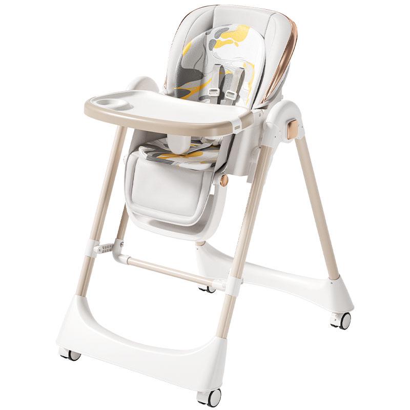 Multifunctional Baby High Chair (0-6 Years): Foldable, Convertible To Rocker, Recline & Sit Positions for Dining & Rest.