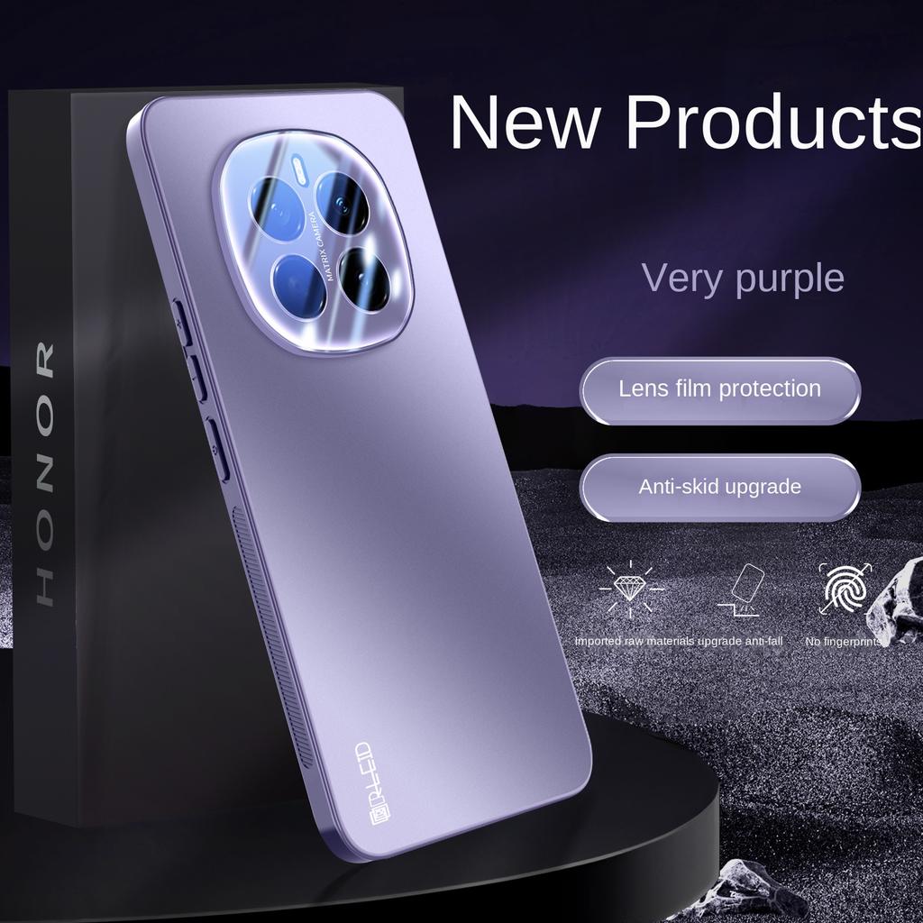 Для Honor Magic 7 7 Pro Задняя панель из ПК + Мягкий край из ТПУ Металлическая краска Интегрированная линза Противоударный и нескользящий чехол для телефона