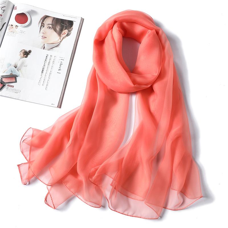 New Solid Color Versatile Yourou Yarn Scarf Women's Imitation Silk Scarf Women's Summer Sunscreen Shawl Imitation Beach Towel