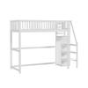 Bunk Bed with Safety Ladder Wardrobe High Railing Design Storage Shelf Smooth Surface Sleep 90 X 200cm Kids Bedroom Bed with Clothes Rail Bedroom