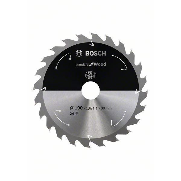 Lame de scie circulaire Standard for Wood - BOSCH - 190x1.6/1.1x30, T24