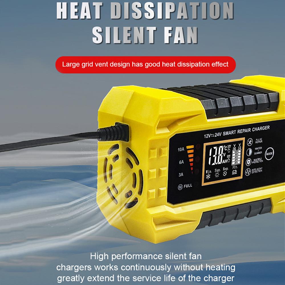 Цифровой ЖК-дисплей с вилкой европейского стандарта и США, универсальное входное автомобильное зарядное устройство 110 В/220 В для влажной и сухой свинцово-гелевой батареи 12 В 10 А 24 В 5 А импульсный ремонт