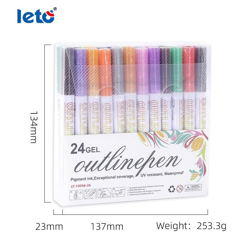 Набор флуоресцентных ручек Letu с двойной линией для ведения дневника и DIY-проектов - Водонепроницаемый, Идеально подходит для студентов и художников