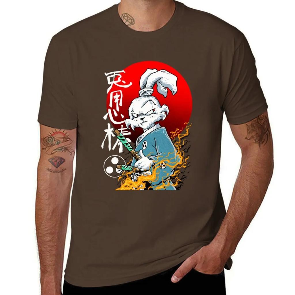 Футболка Usagi Yojimbo кавайная одежда одежда в стиле аниме быстросохнущие аниме-товары приталенные футболки для мужчин