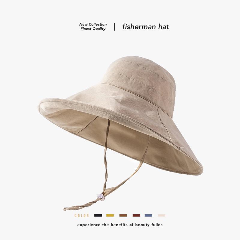 Fashion Womens Summer Sun Hat With Large Brim Cotton Linen Uv Sunshade Foldable Beach Cap