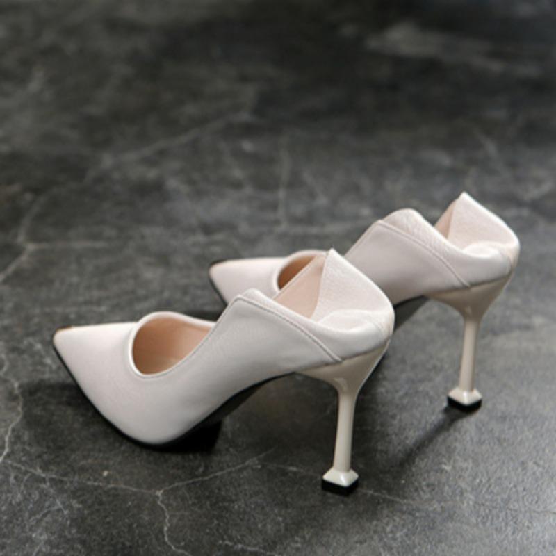Туфли-шпильки с острым носком и высоким каблуком, с неглубоким носком, модная универсальная женская обувь