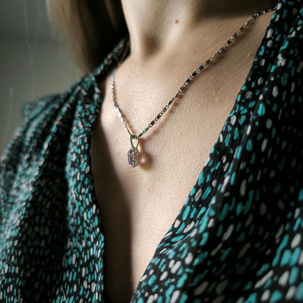 Серебряная подвеска с аметистом 0.821ct (2189169)