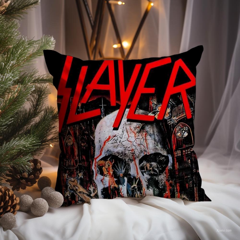 Подушка с чехлом для группы Heavy Metal S-Slayer Премиум-комфорт Двусторонний чехол для подушки - Дизайн «Два в одном» для любой комнаты и салона автомобиля