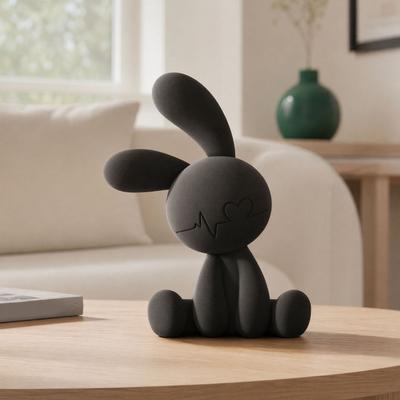 3D-печатная фигурка кролика Современная скульптура сидящего кролика Маленькое животное
