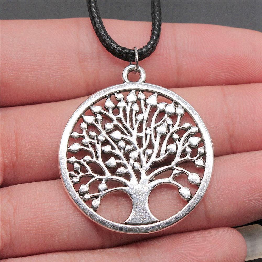 Ожерелье из кожи «Дерево жизни» 45 см, мужское украшение, свадебная годовщина, эстетические аксессуары