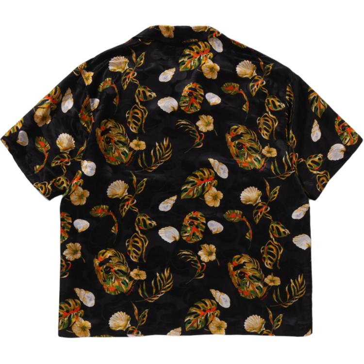 Bape Рубашка с коротким рукавом с открытым воротником с рисунком "Отпуск" 0ZXSRM132308O