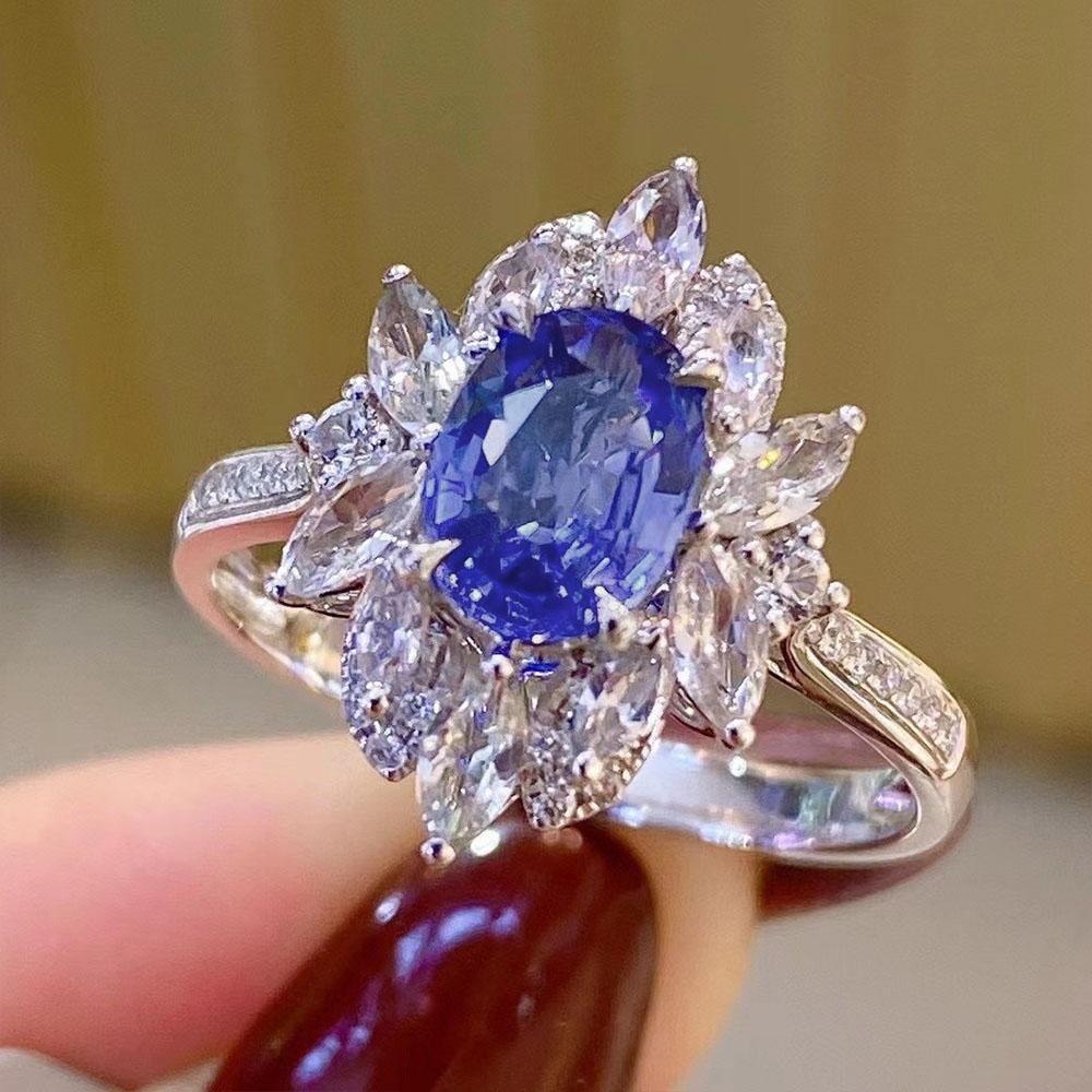 Кольцо Huitan Chic Blue Cubic Zirconie для дам на годовщину свадьбы, роскошные модные женские аксессуары, хороший подарок, новые ювелирные изделия
