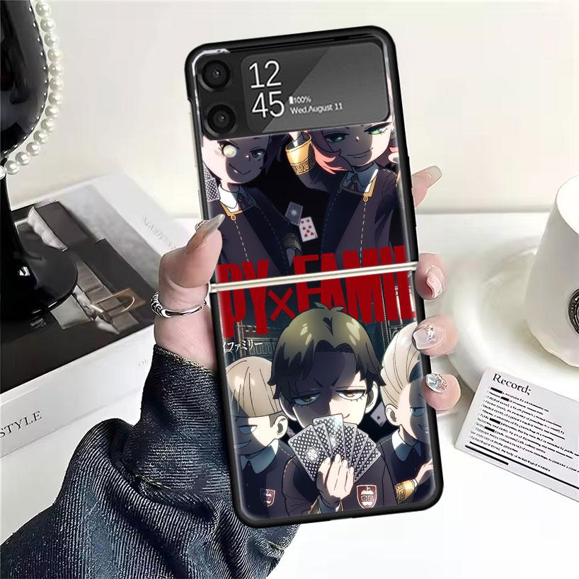 Anime S-Spy Family Anya Cases For Samsung Galaxy Z Flip 4 5 6 7 3 Z Flip7 Flip6 Flip4 Flip5 Flip3 5G Hard Shockproof Fundas Cove