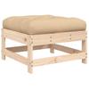 Garden Stool with Cushion Solid Pine Wood