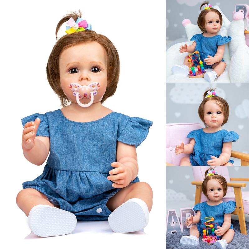 21-дюймовые куклы для девочек, реалистичные Reborns, милые куклы, подарок на день рождения, настоящие и мягкие на ощупь, кавказские, для кук с красивыми