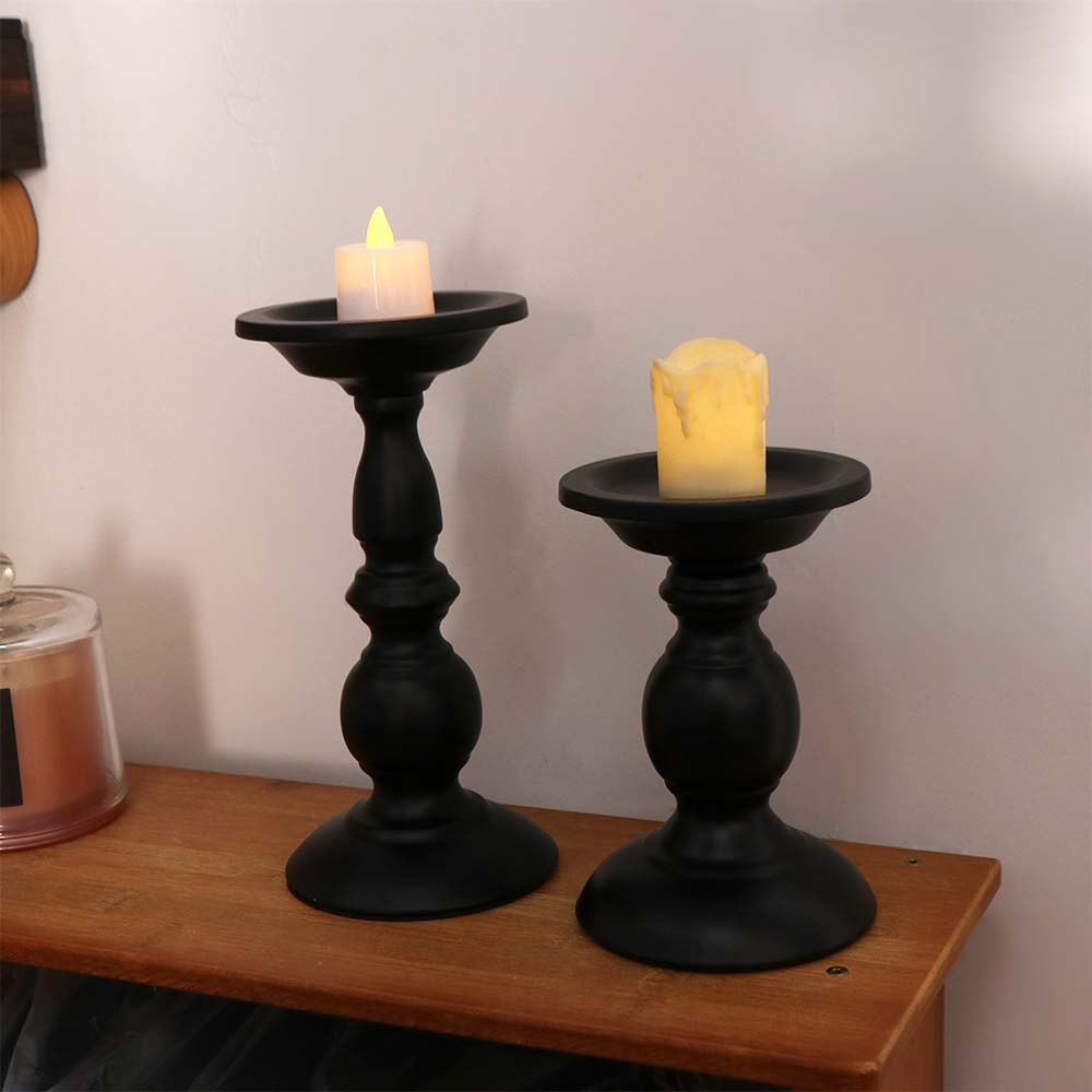 Black Vintage Candlestick Retro Candle Stand Candle Containers Candle Cup Banquet Dinning Table