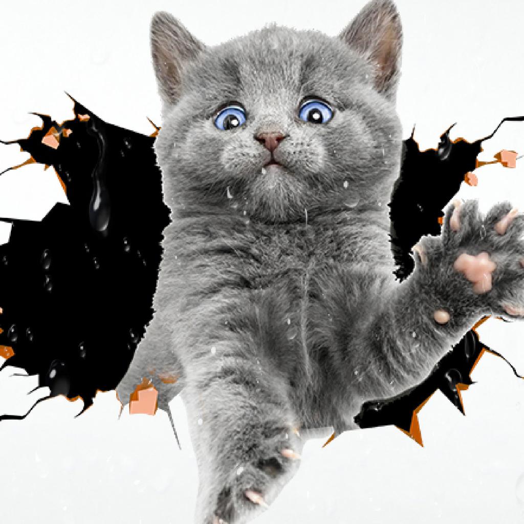 Автомобильные 3D забавные наклейки с изображением кошки или собаки, наклейки на тело, царапины, авто наклейки