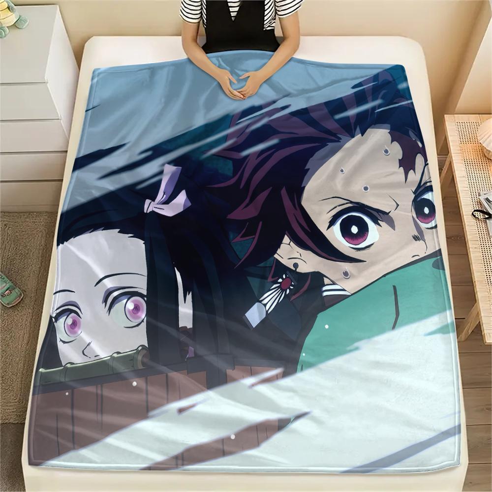 Demon Slayer Nezuko & Tanjiro Blanket, Cozy Throw for Sofa Bed, Ideal Gift for Demon Slayer Fans.chl