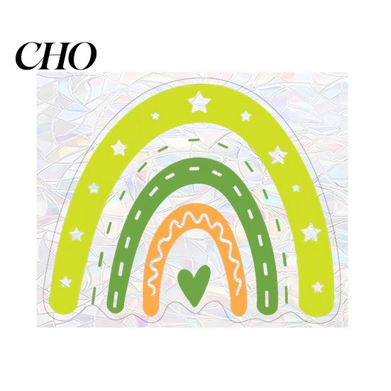 No Glue Window Sticker Rainbow Suncatcher Cling, Colorful Prismatic Flowers Anti-Collision Sticker, Decorative Glass Cling Reusable Static Door Decal
