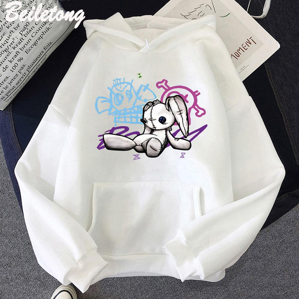 Arcane Jinx Hoodie Monkey Doll Rabbit Graffiti Grunge Style Kpop Clothing Black Anime Sweatshirt Streetwear Unisex Women Clothing