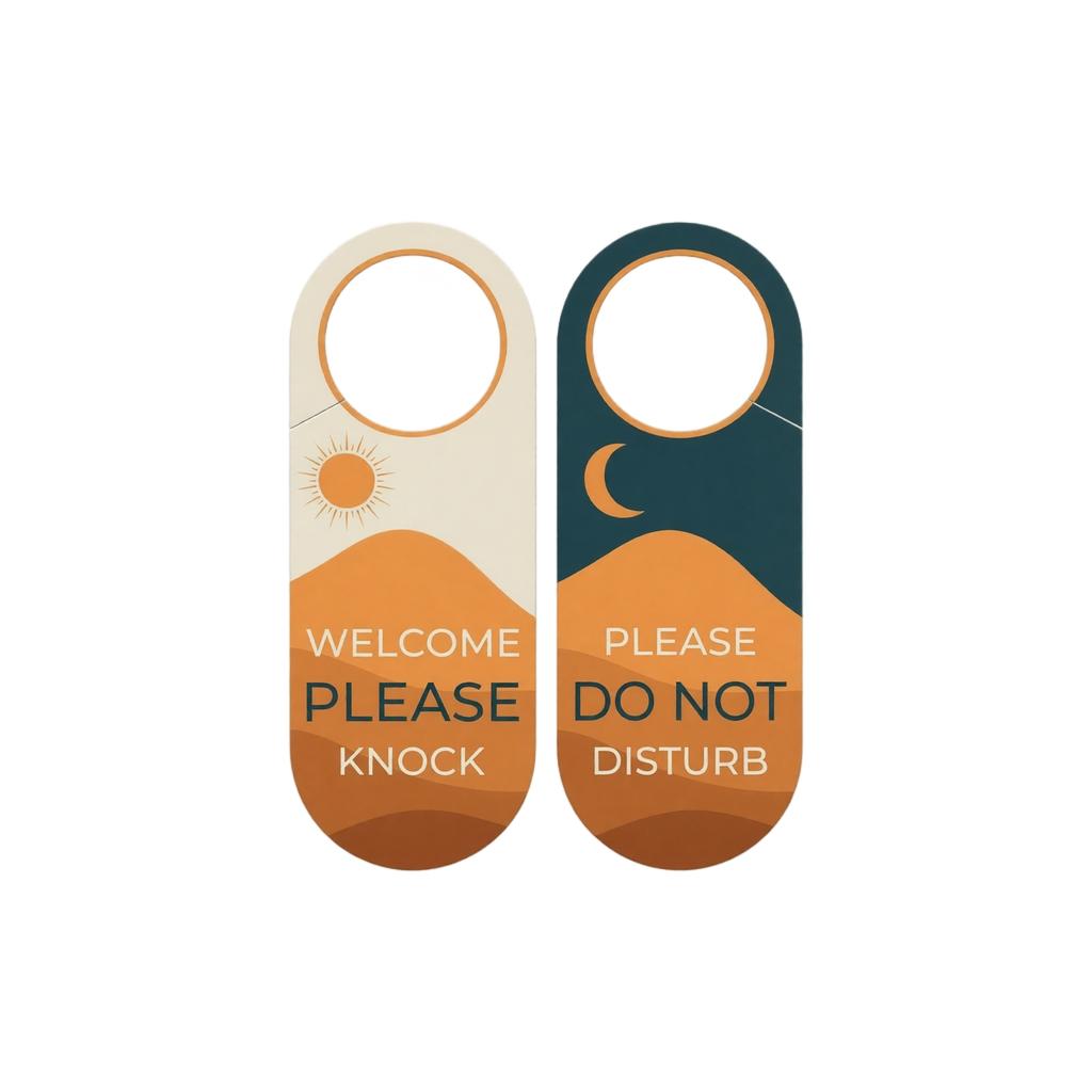 Double Sided Door Hanger Sign Please Do Not Disturb and Welcome Please Knock Hanging Door Handle Signs for Home Hotel Office Use