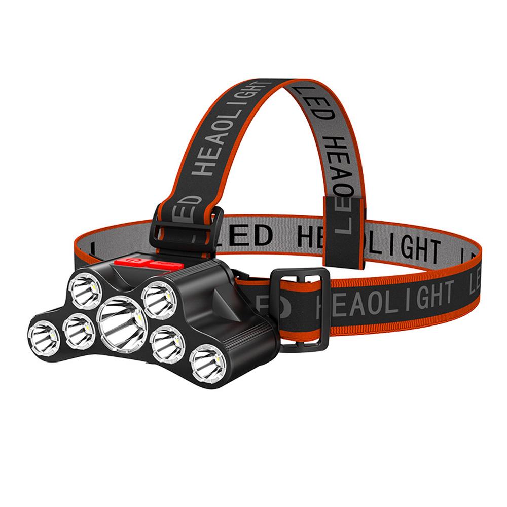 7 LED Headlamp Rechargeable Powerful Head Lamp With Built-in 18650 Battery Outdoor Camping Headlight Head Flashlight