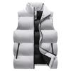 Men Winter Waistcoat Thick Padded Windproof Sleeveless Stand Collar Neck Protection Zipper Pockets Cardigan Solid Color Wintwer Outdoor Outerwear