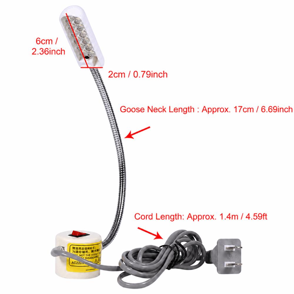Flexible Gooseneck LED Work Lamp Magnetic Mounting Base Sewing Machine Lamp  Home Tailor Store