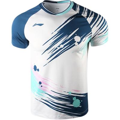 Li Ning Профессиональная спортивная серия Удобный Быстросохнущий Дышащий Бадминтонный костюм Мужская спортивная одежда Белый AAYT539-1