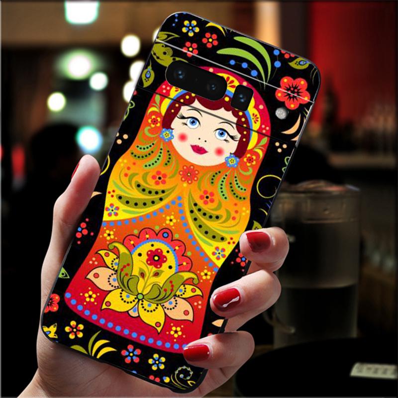 Phone Case For Google Pixel 10 9 Pro XL 9A 8 7 6 Pro Pixel 8A 7A 6A Pixel 8 7 6 5 Cute Russian Dolls Pattern Matryoshka
