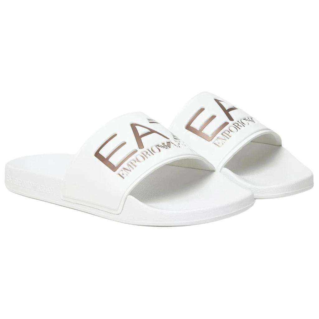 Emporio Armani EA7 Шлепанцы-сандалии без задника и пальцев, нескользящие, унисекс, белые 7X000108AF15118MZ095