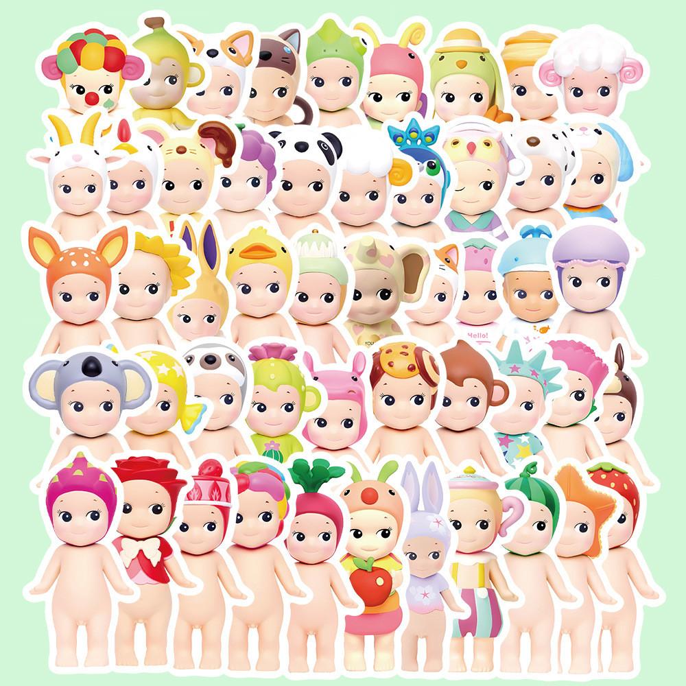 Водонепроницаемые милые наклейки Sonny Angel для детей, 50 штук, для DIY-поделок и украшения