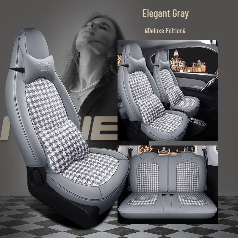 ST Чехол на сиденье «Гусиная лапка» для Wuling Hongguang MiniEV - Полный обхват, Всесезонная подушка