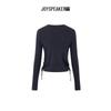 JOY SPEAKER Pleated Round Neck Knit Top