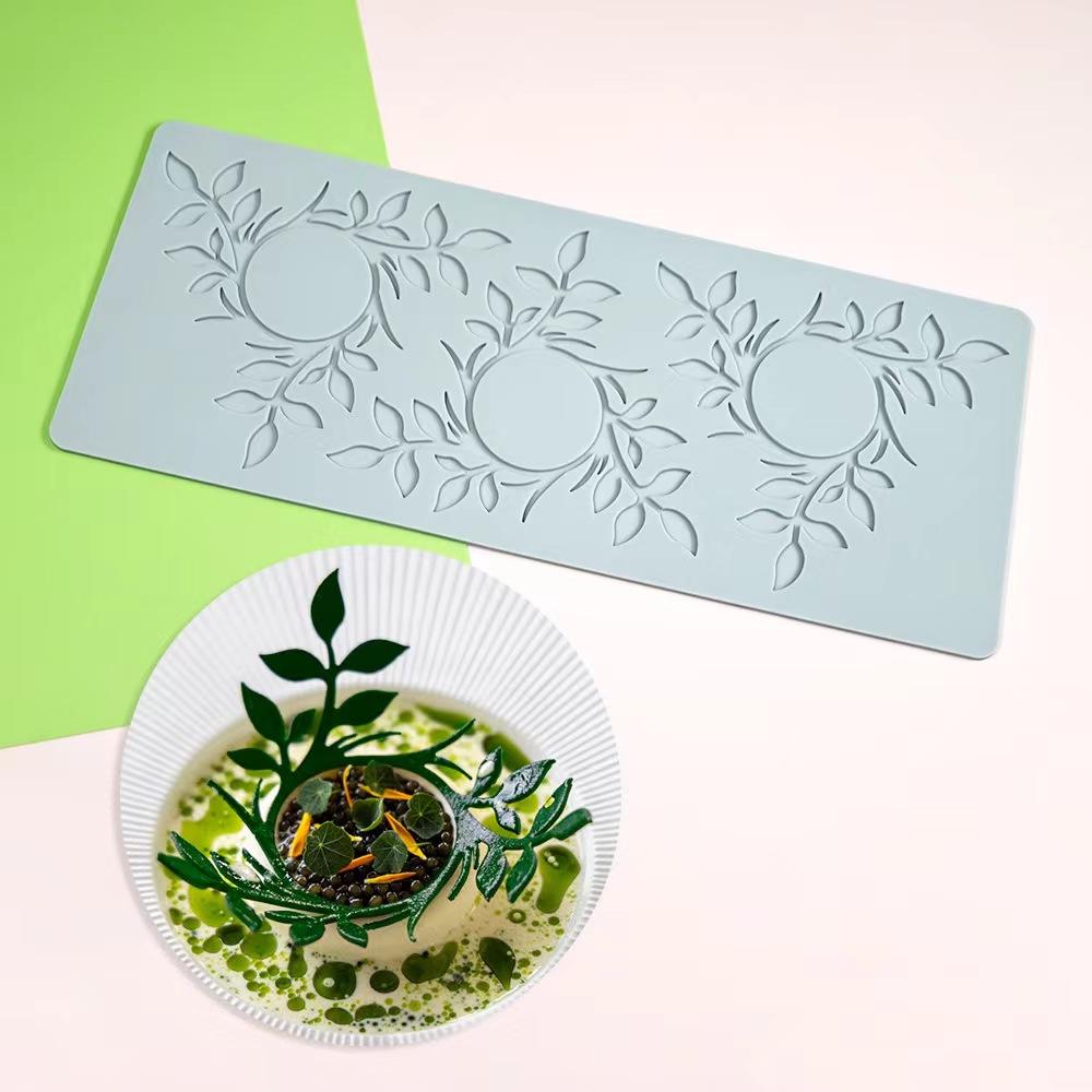 Лист Круг Кольцо Сахар Переворачивание Кружевная Подкладка Ветки Деревьев Овощ Западная Еда Украшения Молекулярная Кухня Выпечка Силиконовая Форма