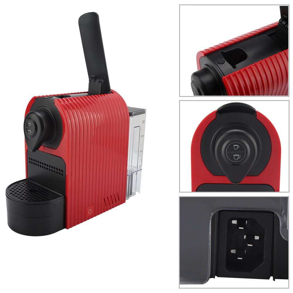 Капсульная кофемашина Nespresso, эспрессо-машина для горячих напитков, вспениватель молока(красный, )