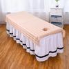 Wrinkle-Resistant Quick-Dry White Massage Bed Sheet with Face Hole - Mercerized Cotton, Washable for Beauty Salons