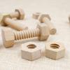 Wooden Screw Nut Assembling Educational Toy Early Education Wood Montessori Hands-On Shape MatchingTeaching Aids For Children